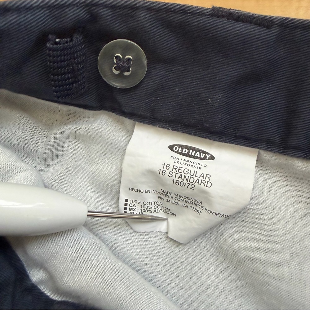 Boys Old Navy School Uniform Pants Straight Leg Skinny Adjustable Waist size 16 - Picture 5 of 8